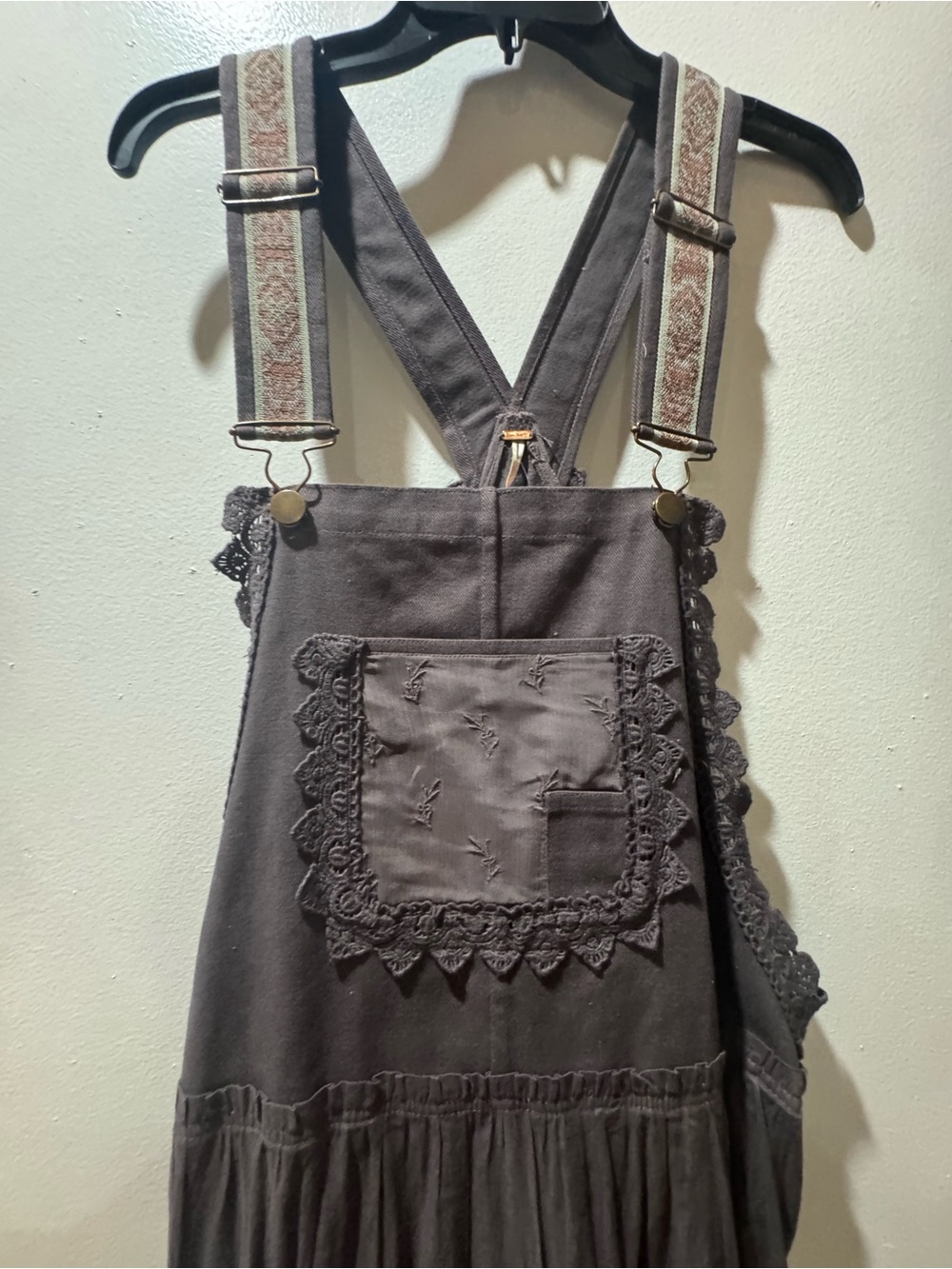 Free People Trails End Skirtall
Washed Charcoal Maxi
Pinafore Dress - Picture 4 of 7